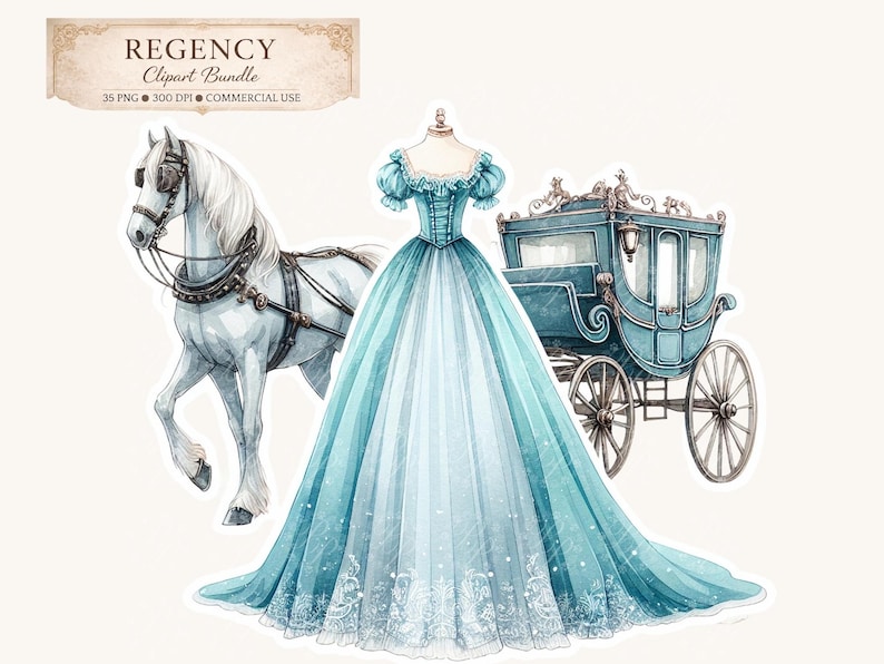 Regency Scene Clipart Bundle | 12 Regency Scenes | Historical Manor ...