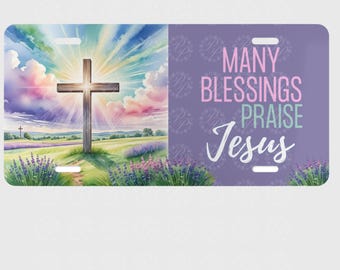 Religious License Plate PNG, Religious Cross License Plate Design PNG, Christian Affirmation Digital Download PNG, God License Plate png