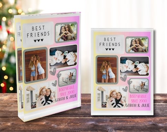 PERSONALIZED Acrylic Photo Block,Best Friend Keepsake,Gift for Friend,CUSTOM Picture Frame,Best Friend Gift,Girlfriend Gift,Picture Collage