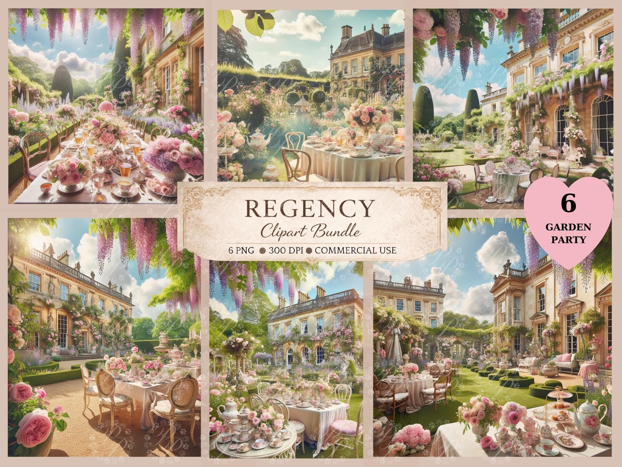 Regency Scene Clipart Bundle | 12 Regency Scenes | Historical Manor ...