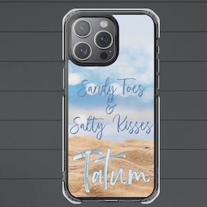 PERSONALIZED iPhone® Magnetic Clear Impact Cases, Beach iPhone® Case, Christmas Gift Phone Case, Custom Phone Case Gift for Her