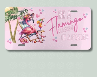 Flamingo License Plate PNG Sublimation Sassy Flamingo License Plate Design Pink Flamingo Digital Download 12 x 6 Sized Tropical Paradise