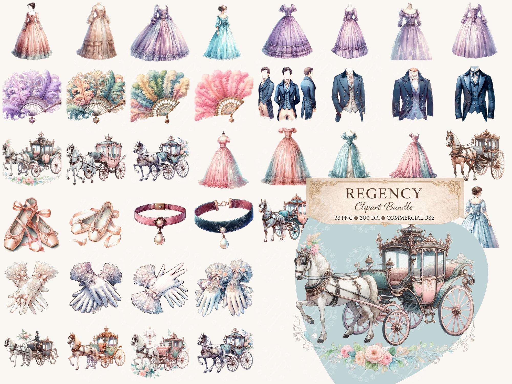 Regency Effect Icon Regency Scene Clipart Bundle | 12 Regency Scenes | Historical Manor ...
