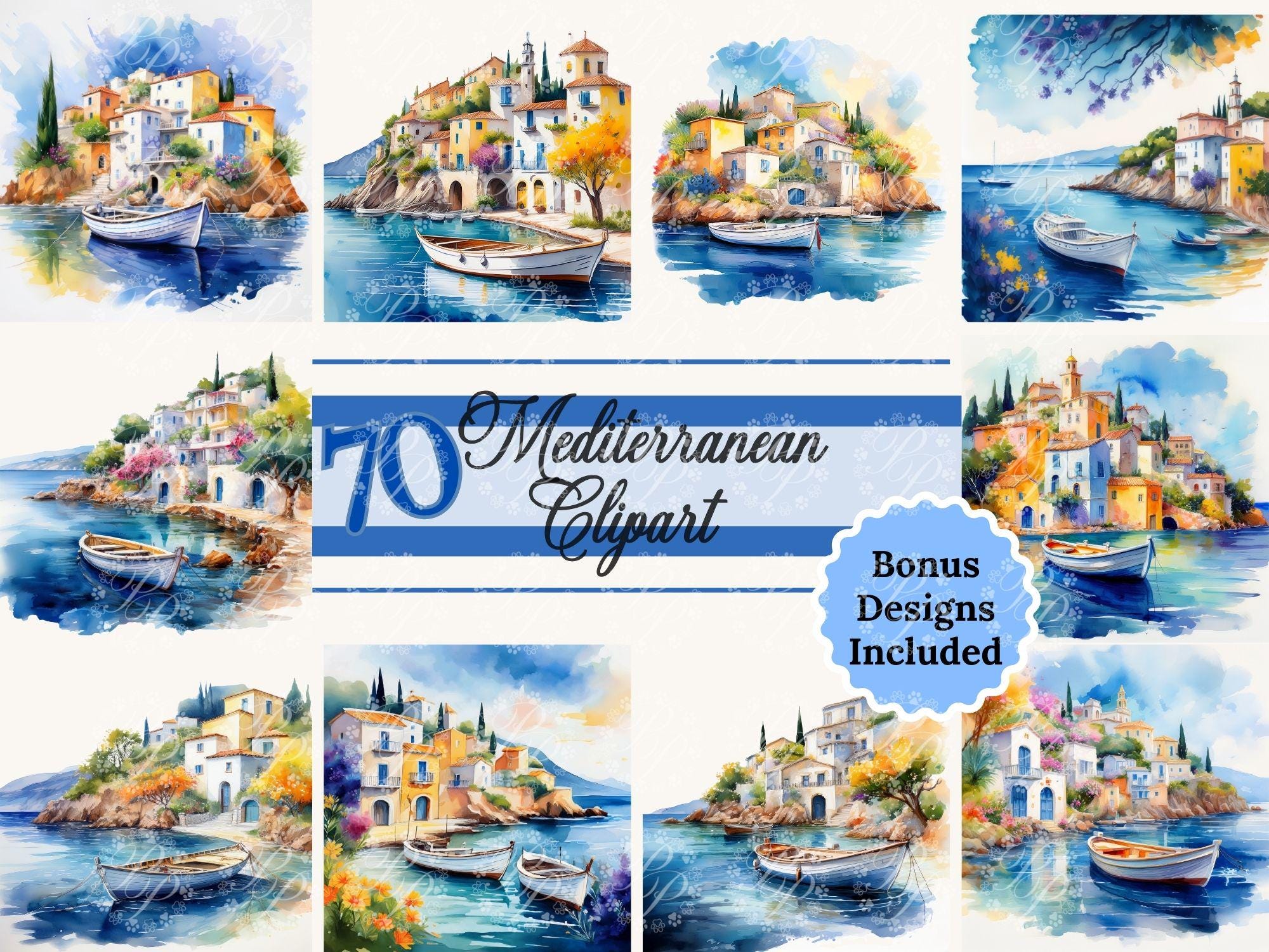 Mediterranean Greek Lemon Watercolor Clipart PNG Digital Download ...
