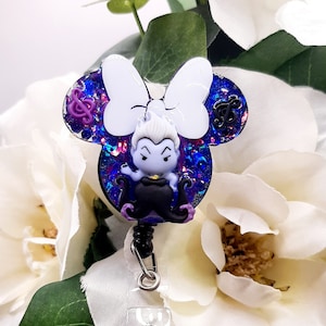 Sea Witch Badge, Halloween badge, Nurse badge reel, Cute badge reel, Interchangeable
