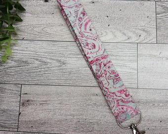 Floral Boho Wristlet Keychain - Handmade Fabric Keychain - Perfect Gift for Her - Chic Handmade Floral Keychain
