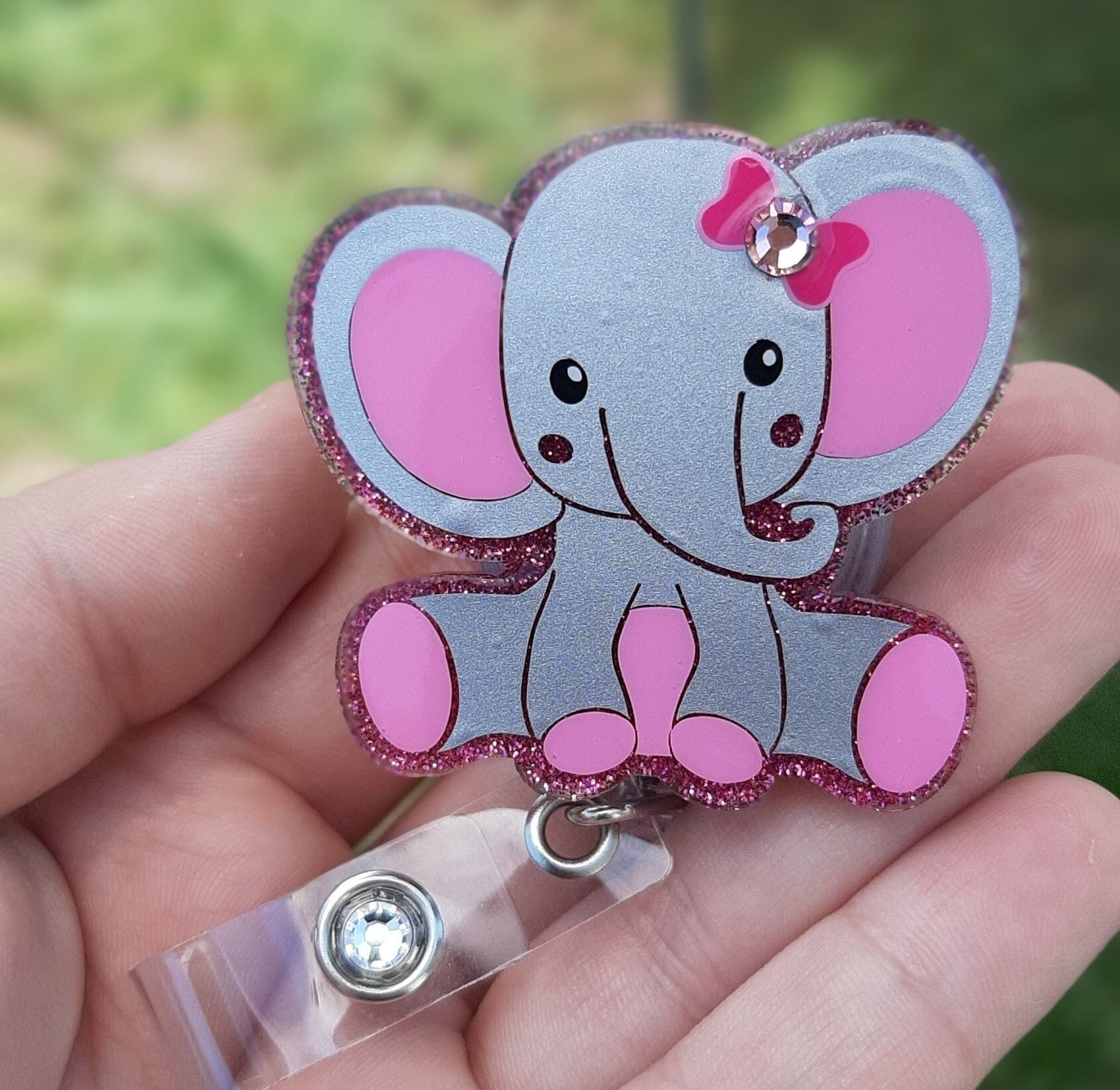 Interchangeable Cute Elephant, Pediatric Badge Reel, Adorable