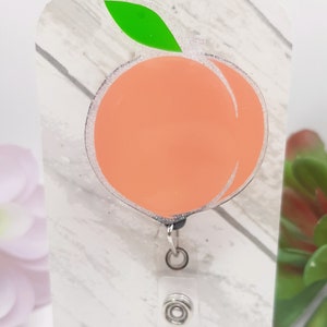 Just Peachy, Nurse badge reel, Cute badge reel, custom badge reel, Interchangeable badge reel