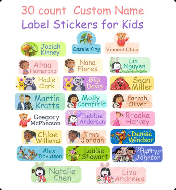 Waterproof Stickers, Full Name DAYCARE Set Vinyl Labels for Kids Small Personalized  Labels for Kids 