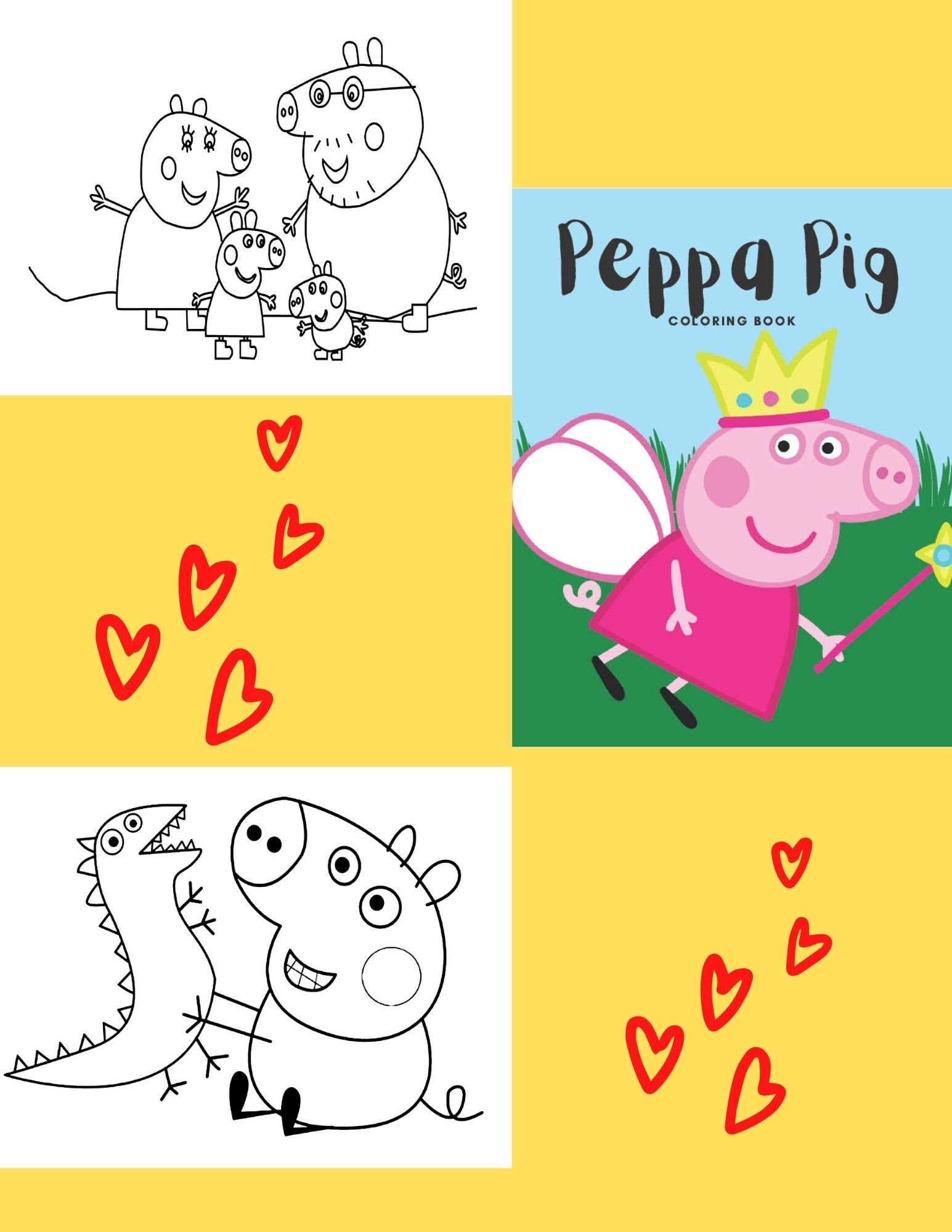 Peppa Pig Kids Coloring Digital Book/pages Etsy
