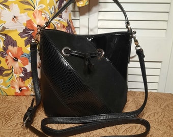 Kate Spade Black Leather and Suede Crossbody Kate Spade Shoulder Bag Kate Spade Top Handle Bag Purses Reborn
