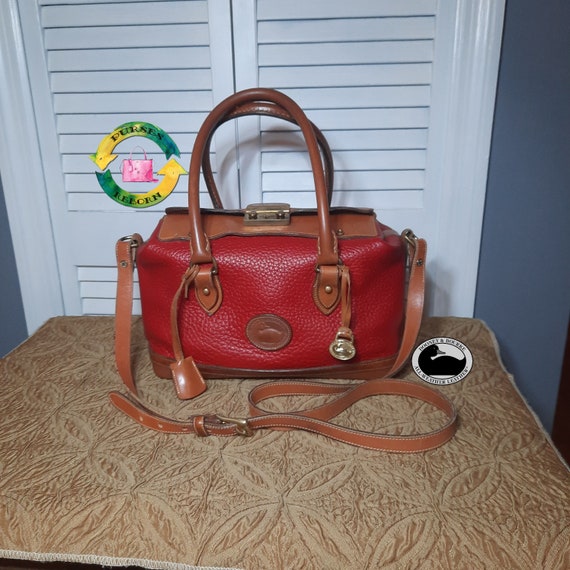 Dooney & Bourke Doctor Bag Red and Tan Dooney and… - image 1