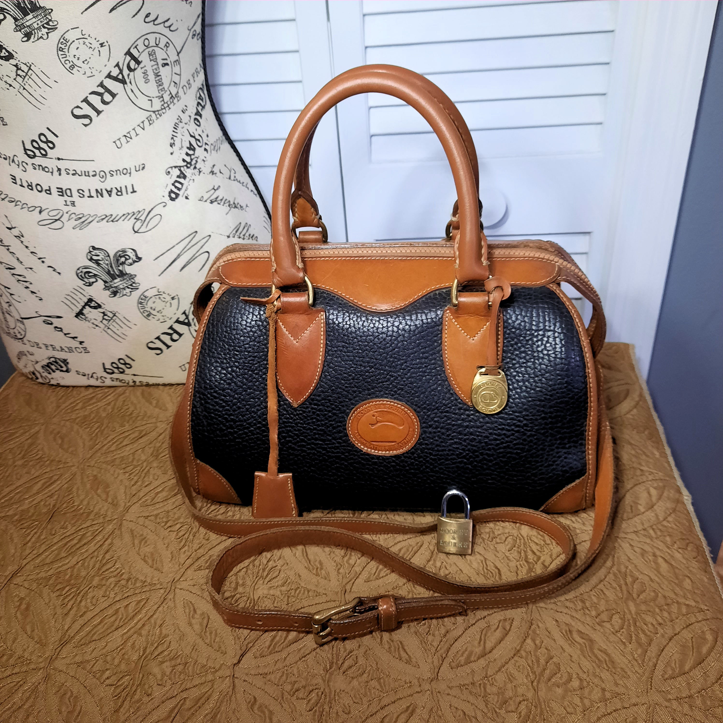 Dooney & Bourke Black and Brown Leather Bag Leather crossbody bag Dooney and Bourke Black in Leather  main image 4