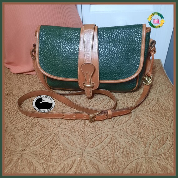 Green Dooney Bourke Crossbody Bag Retro Made in USA AWL Pebble Leather  Vintage -  Israel