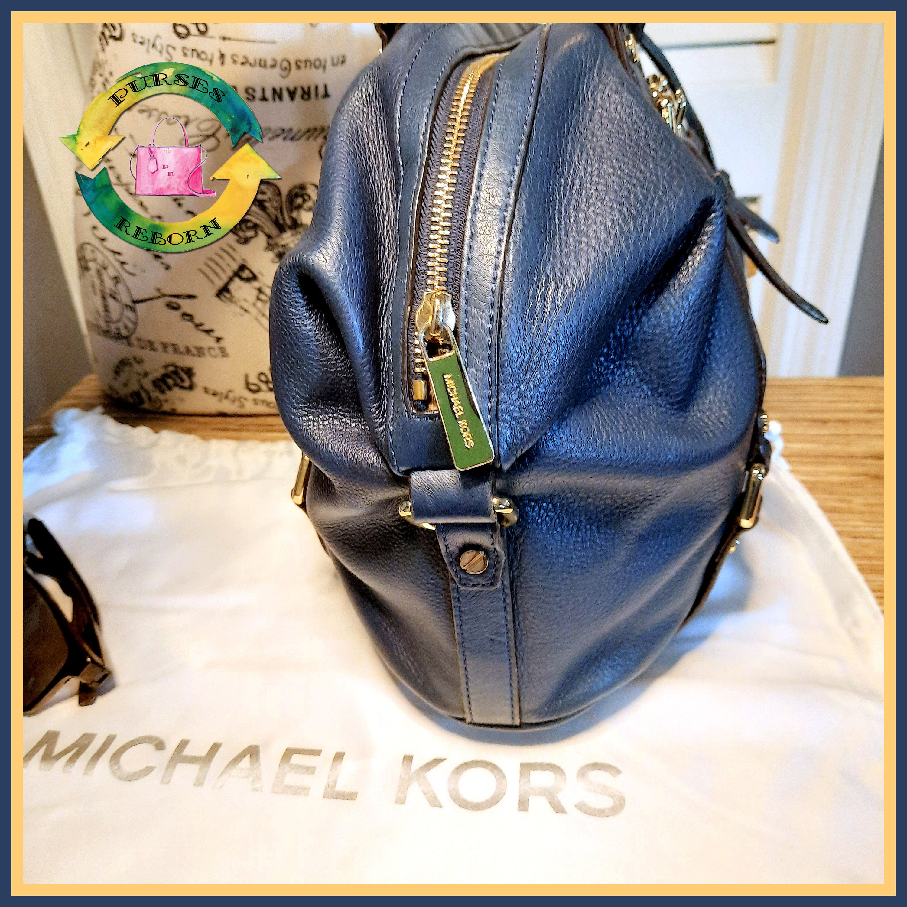 Michael Kors French Blue Bedford Large Leather Shoulder Bag | Best Price  and Reviews | Zulily