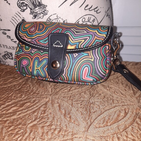 Dooney and Bourke Groovy Scribble  Wristlet  Vinta