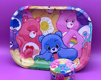 Rolling Tray and Grinder Set Cute Bears Kit with Gift Box