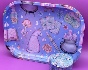 Set Rolling Tray en Grinder Magic Witchy-set met geschenkdoos