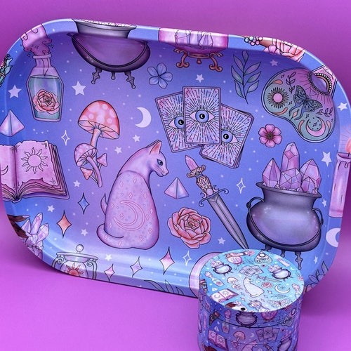 Rolling Tray Set Grinder Matching Kit Aesthetic Stoner Set Etsy