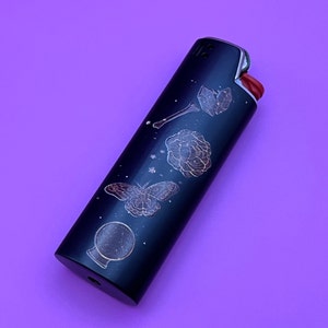 Lighter Holder Magic, Lighter Butterfly Print, Metal Lighter Cover, Lighter Case Dimond, Print Lighter Sleeve, Beautiful Girly Lighter