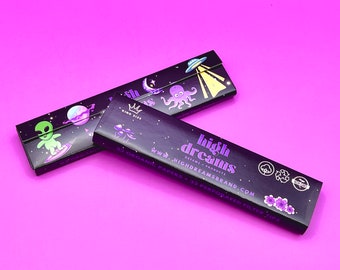 Purple Rolling Papers with Tips 33 Leaves + 33 Filter Roach Card (King Size)