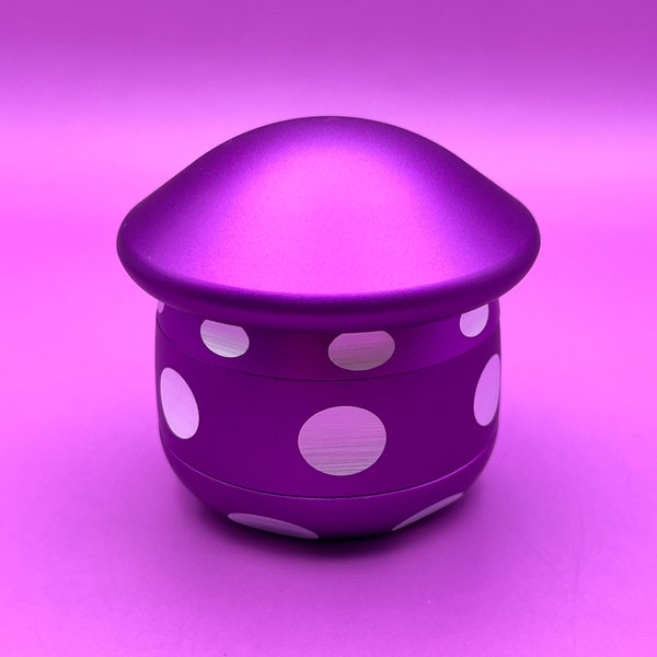 Mushroom Grinder, Purple Herb Crusher, Cute Girly Grinder