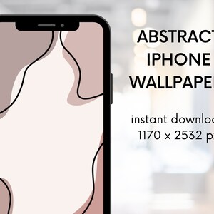 May include: Abstract iPhone wallpaper with a white background and brown and black abstract shapes. The wallpaper is 1170 x 2532 pixels.