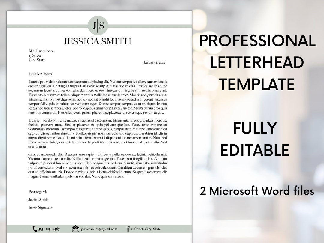 Initials Professional Letterhead Template | Business Letterhead ...