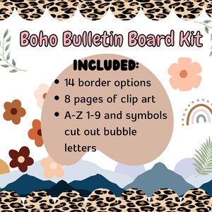 Printable Neutral Cheetah Print Boho Bulletin Board Kit | Digital Download | Aesthetic Classroom