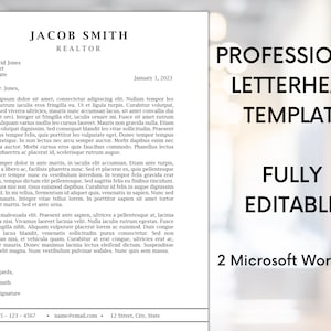 Plantilla de membrete profesional minimalista básica / Membrete comercial / Papelería editable / Microsoft Word