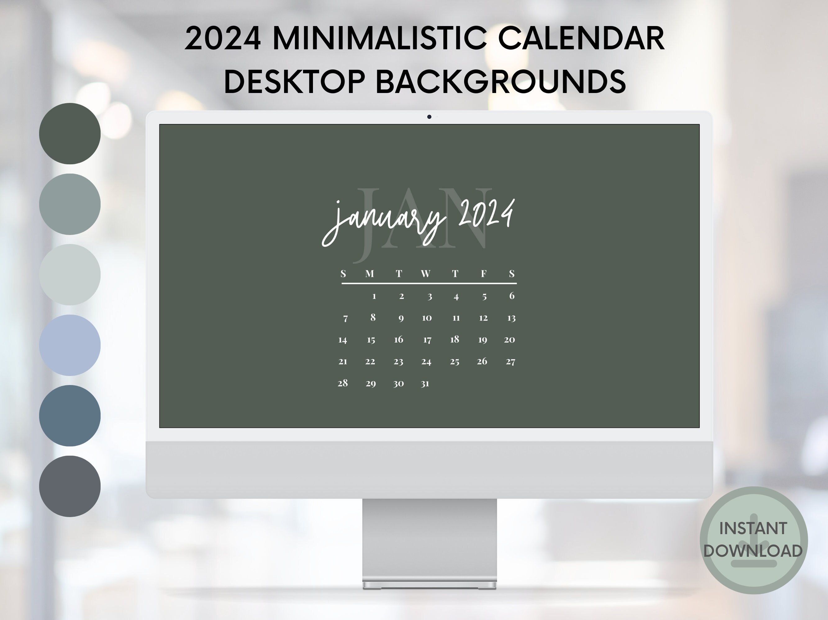 2024 Minimalistic Calendar MacBook Desktop Wallpaper Modern Minimalistic  Background Instant Download - Etsy