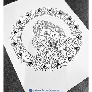 Printable Mandala Coloring Book with 20 Designs for Stress Relief and Mindfulness image 2