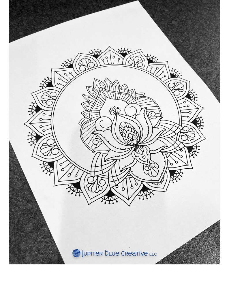 Printable Mandala Coloring Book with 20 Designs for Stress Relief and Mindfulness image 2
