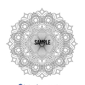 Printable Mandala Coloring Book with 20 Designs for Stress Relief and Mindfulness image 4