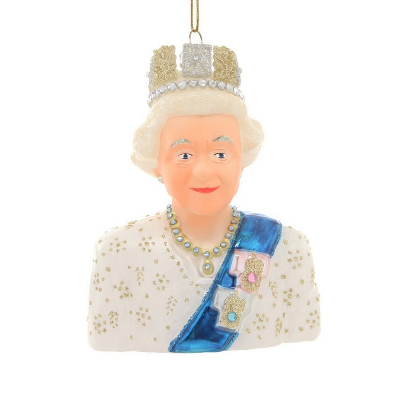 Queen Elizabeth II Ornament 5 Glass Bust Christmas Tree Etsy