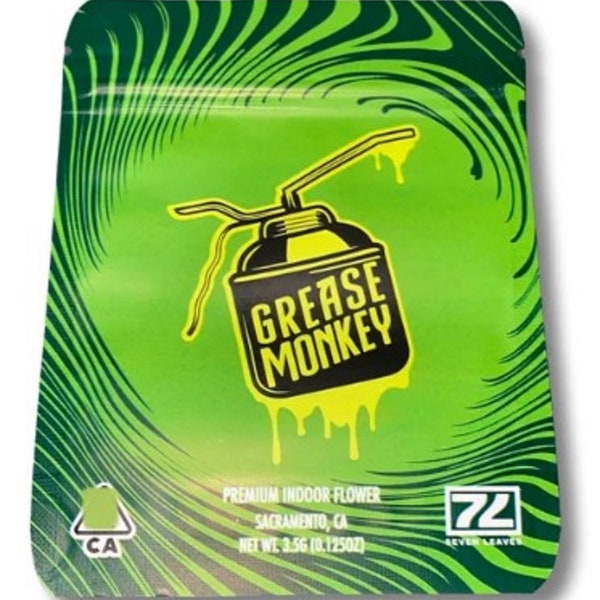 GREASE MONKEY Snack Bag 3.5 Grams Seven Leaves (Empty)