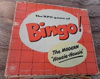 Seltene Vintage 1950er Jahre HPG Spiele *BINGO!* unbenutzt in OVP