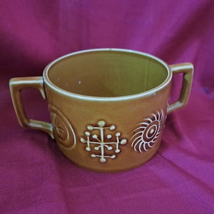 Rare Vintage Portmeirion *TOTEM* Soup Cup Amber 1963 Dusan Williams-Ellis - 3 available