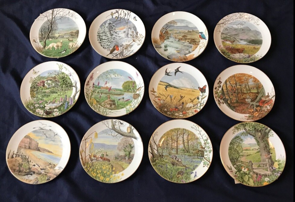 Vintage Rare Full Set *ROYAL WORCESTER* Plate Collection by Vintage Rare Full Set *ROYAL WORCESTER* Plate Collection by