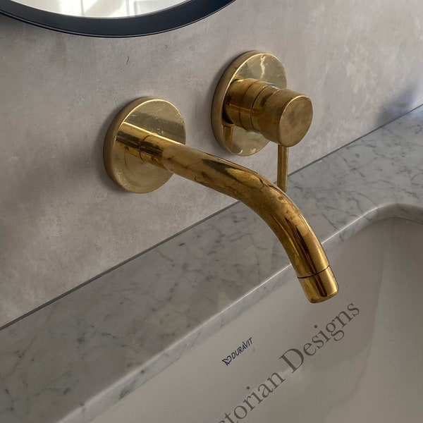 Unlacquered Solid brass bathroom , wall mount faucet , wall mount brass faucet , brass bathroom faucet ,vanity faucet ,brass faucet , faucet