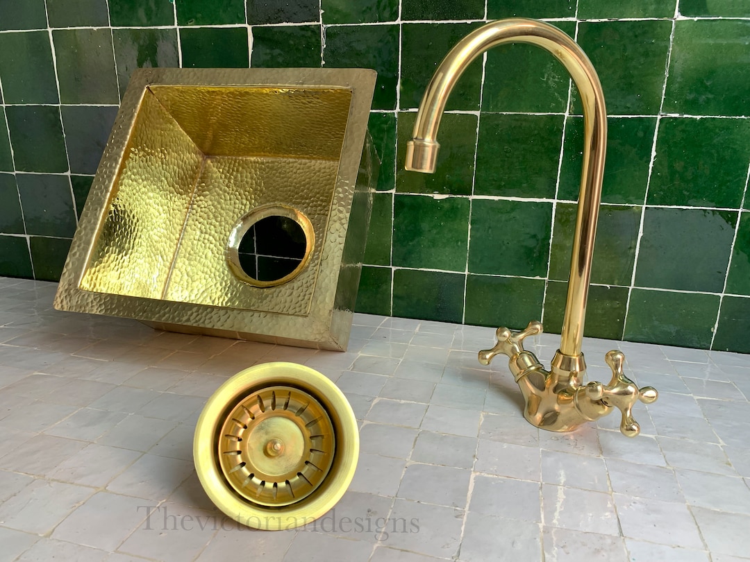 Unlacquered Solid Brass Kitchen Faucet Kitchen Sink Sink Etsy