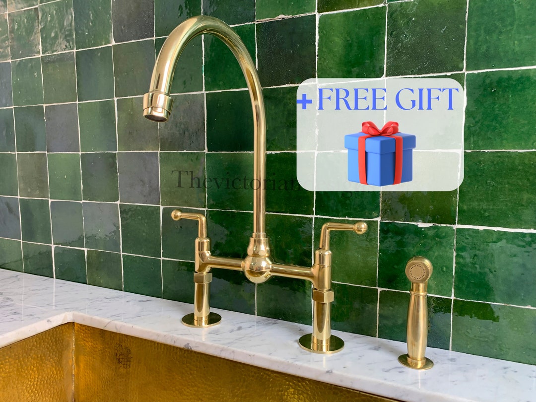 Unlacquered Solid Brass Kitchen Faucet Brass Kitchen Faucet Etsy