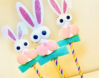 Marshmallow Bunny Pop, Easter Basket Stuffer, Easter Party Favors, Easter Gift, Easter Party Decorations, Easter Bunny, Easter Candy Gift,