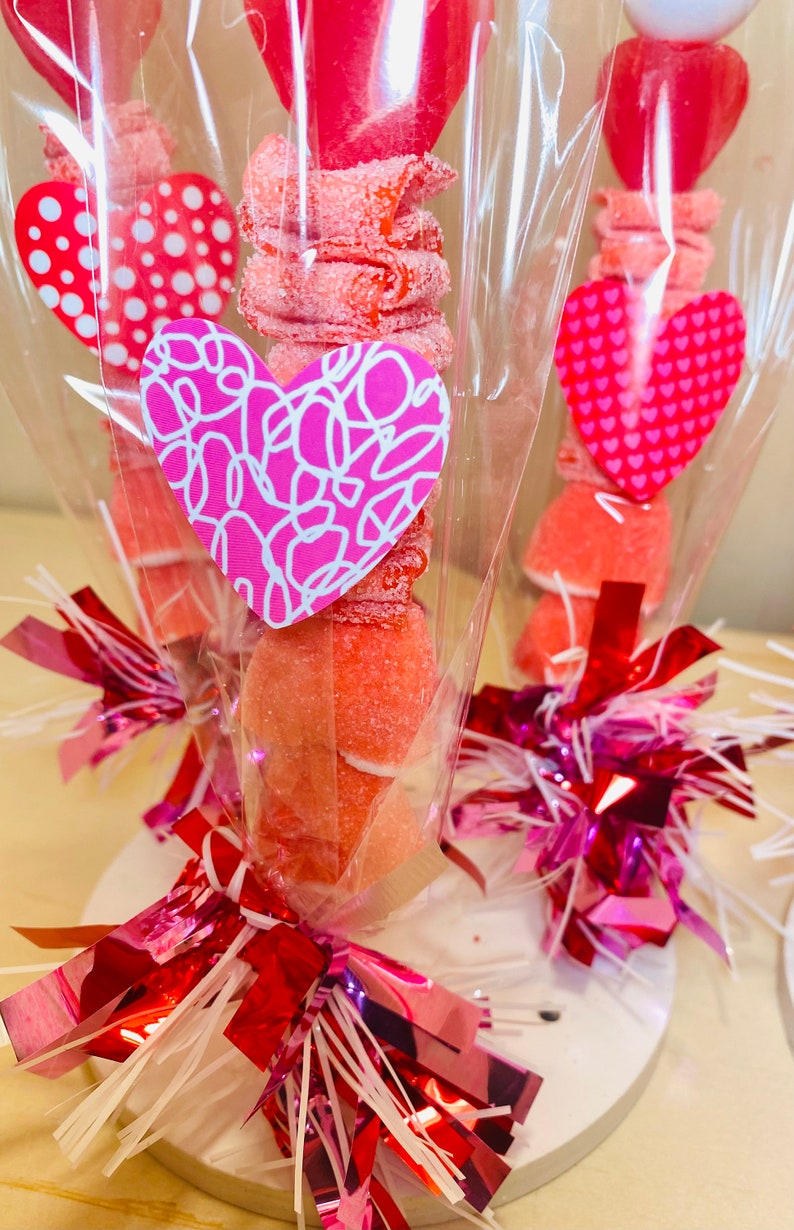 8 Heart Lollipop Candy Kabobs Valentines Day Party Favors Etsy