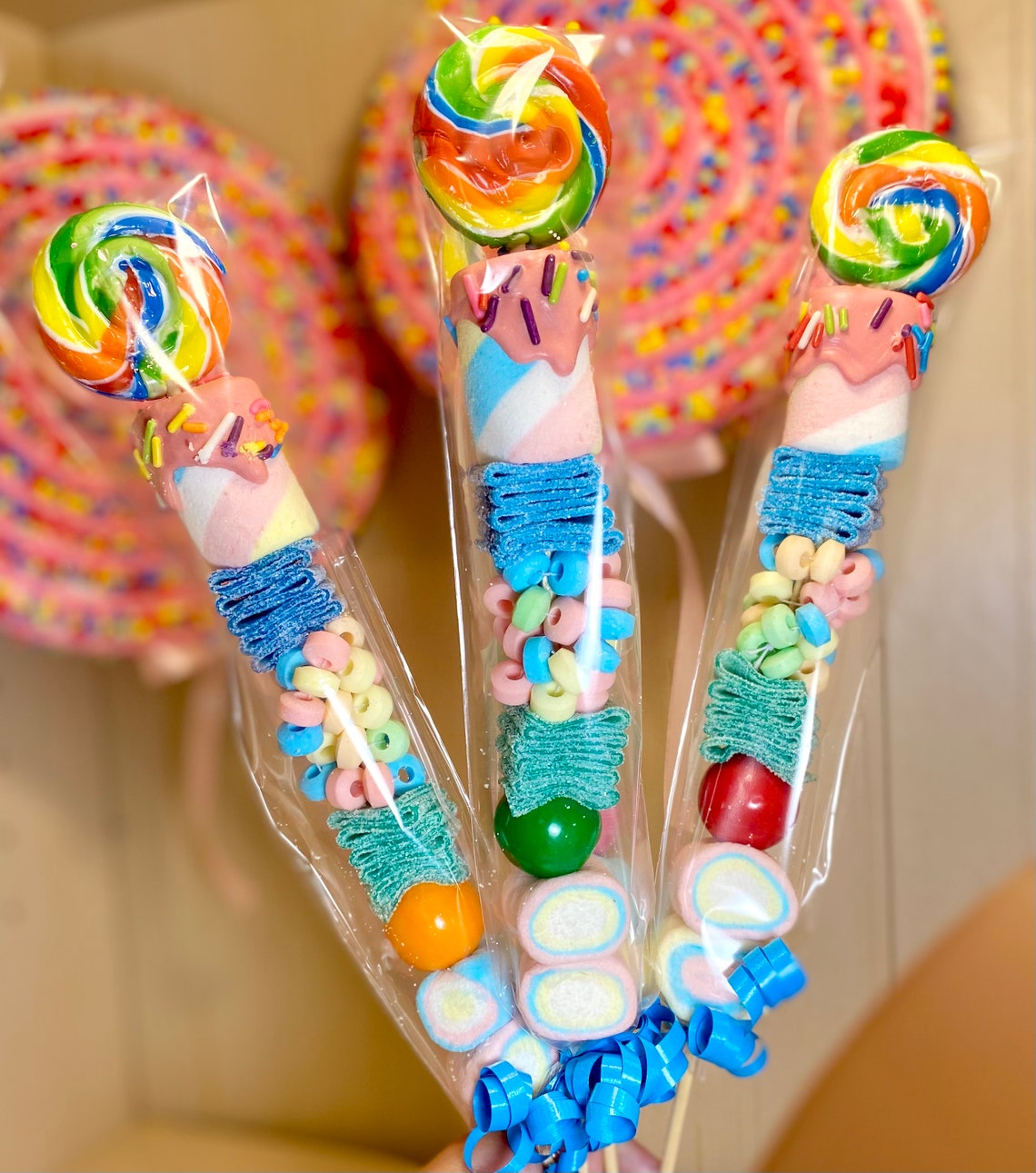 8 Birthday Lollipop Candy Kabobs Candy Kabob Birthday Party Etsy