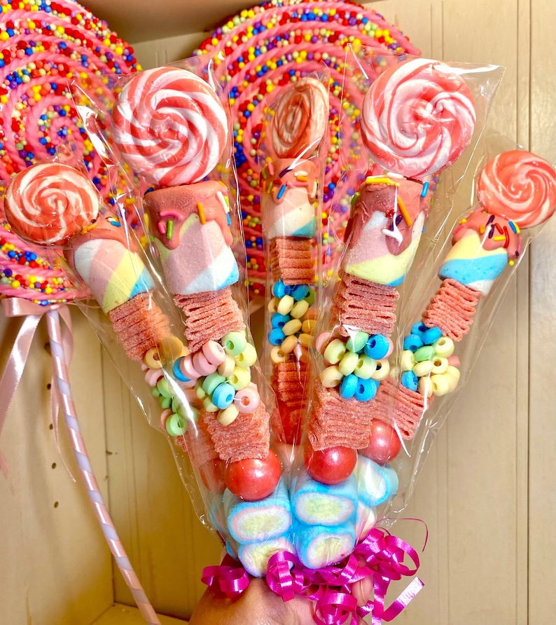 4 Pink Lollipop Candy Kabobs Etsy