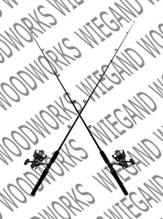 crossed fishing pole svg Crossed Fishing Poles SVG File