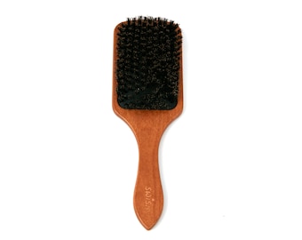 Boar Bristle Hair Brush - Work Best for Thin, Short and Fine Hair. Designed for Women, Men and Kids. Add Healthy Shine