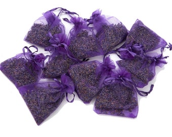 Organza lavender bags 5 x 7cm - 3 to 4grams of fresh fragrant natural french lavender handmade perfect gift for women men sleep aid