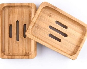 Bamboo Soap Dish Natural Bamboo Soap Dishes Soap Holder for Kitchen Bathroom Wood Soap Dishes